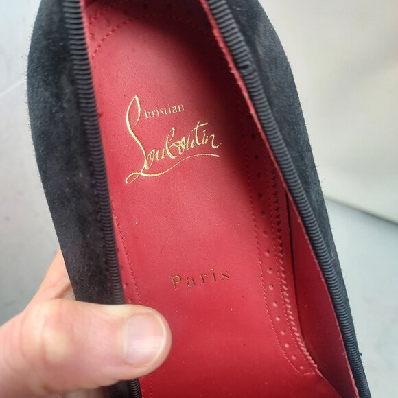-CHRISTIAN LOUBOUTIN Black Dandelion Strass Suede Logo Loafer main image 8